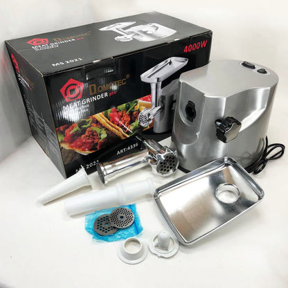 Профессиональная мясорубка DOMOTEC MS-2021S из нержавеющей стали 3000 Вт, мясорубка электрическая металл