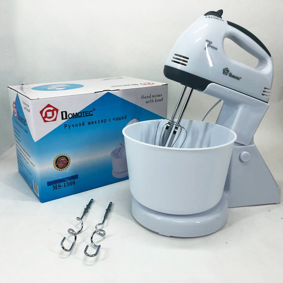 Міксер побутовий 7 швидкостей із чашею 2 л Domotec MS-1366, міксер кухонний стаціонарний, кухонний тістоміс