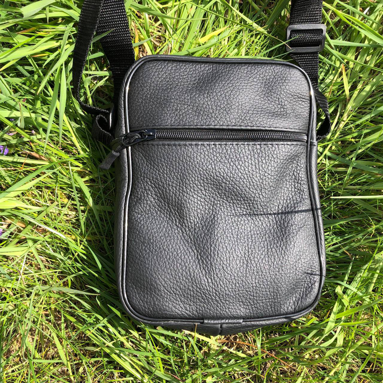 Набор 2 В 1! Сумка + Фонарь! Качественная мужская сумка из натуральной кожи + Тактический фонарь POLICE BL-X71-P50