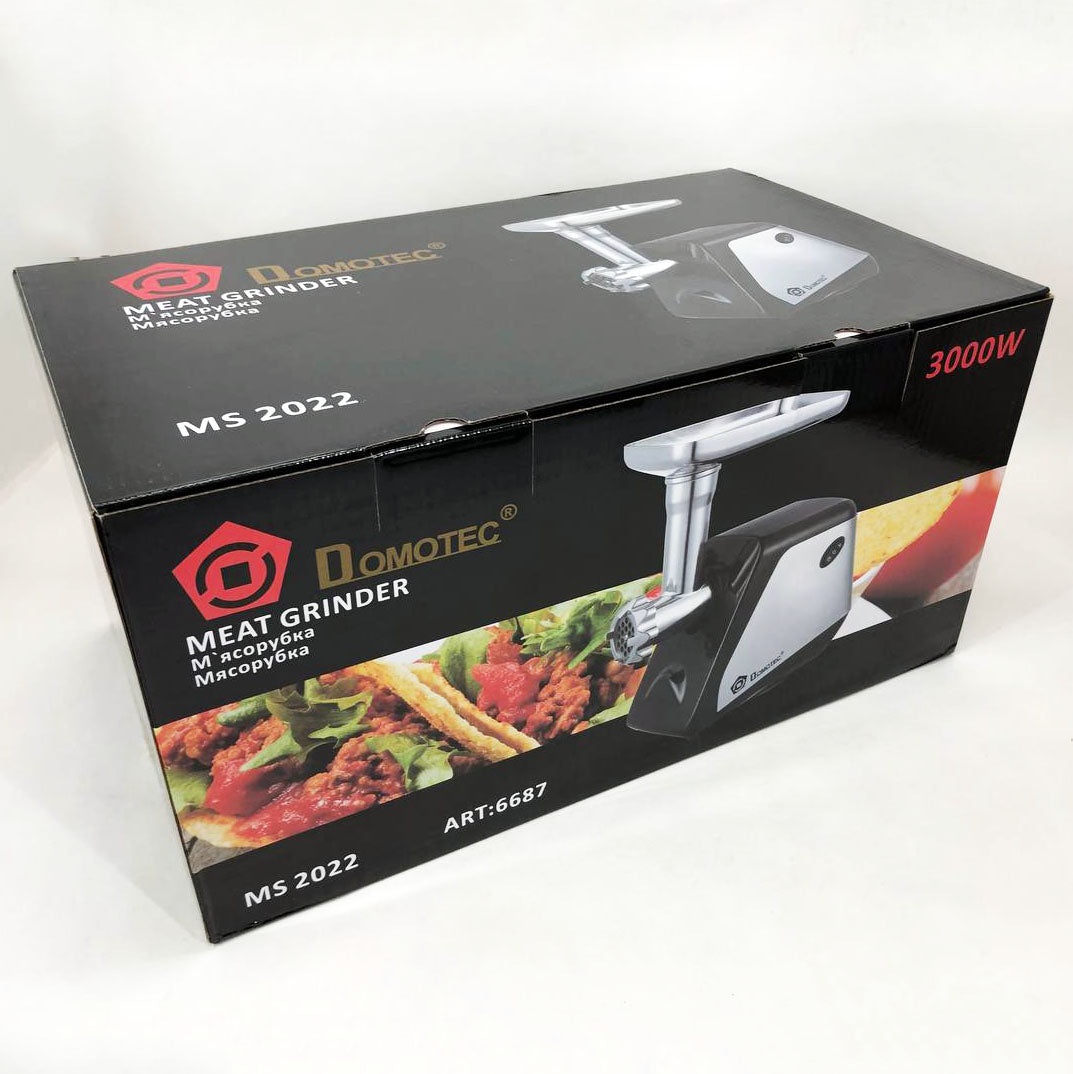 Электрическая мясорубка Domotec MS-2022, электромясорубка для дома, мясорубка для домашней колбасы