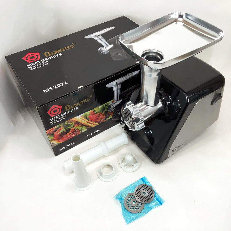 Электрическая мясорубка Domotec MS-2022, электромясорубка для дома, мясорубка для домашней колбасы