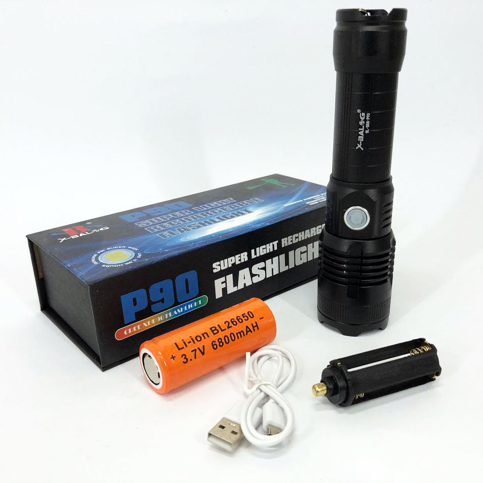 Фонарь аккумуляторный X-Balog BL-B88-P90, яркий фонарик, качественный фонарик, мощный ручной фонарик