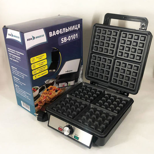 Электровафельница для бельгийских вафель SeaBreeze SB-0101 1200 Вт, Качественная вафельница для вафель