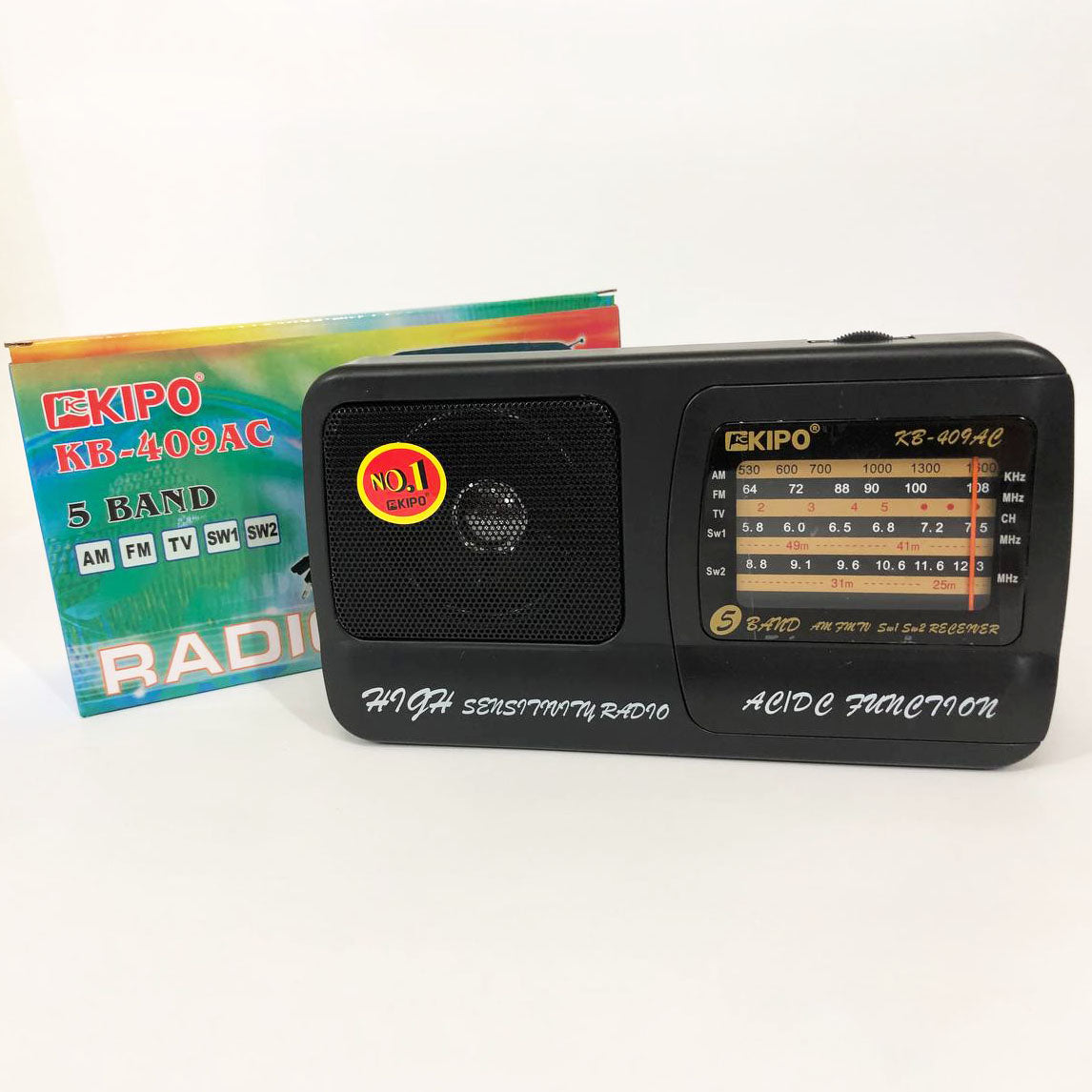 Радіоприймач Kipo KB-409AC потужний радіо FM c usb живлення від батарейки R20 або від мережі Чорний