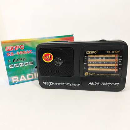 Радіоприймач Kipo KB-409AC потужний радіо FM c usb живлення від батарейки R20 або від мережі Чорний