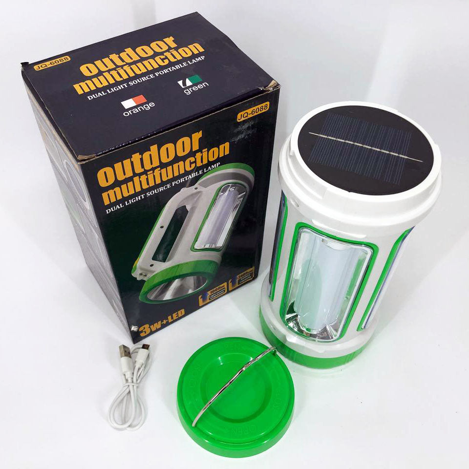 Фонарь переносной кемпинг 6088-LED+COB с функцией PowerBank, кемпинговый светильник. Цвет: зеленый