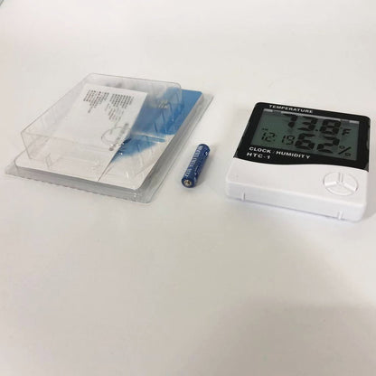 Термогігрометр Generic HTC-1 годинник будильник метеостанція, Термометр гігрометр в будь-якому місці