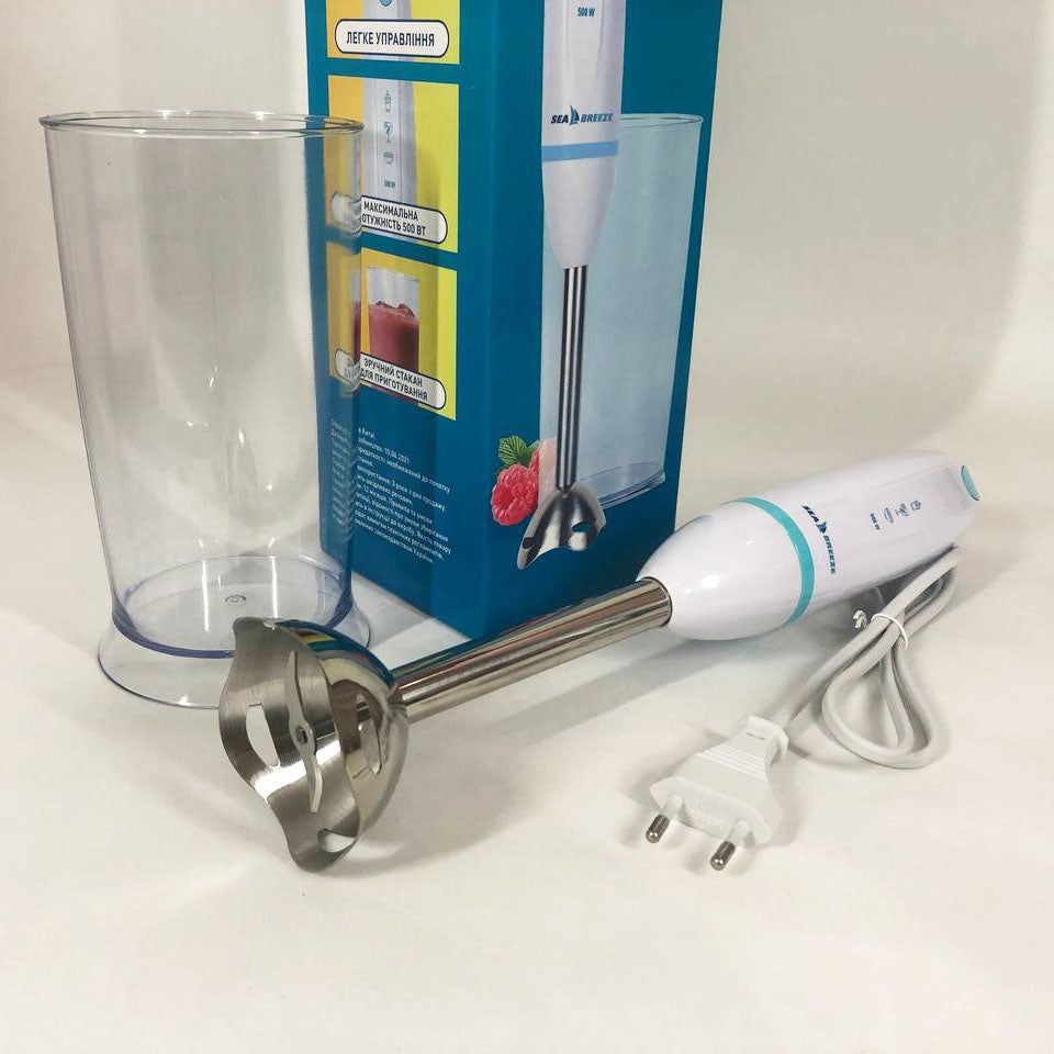 Блендер погружной ручной SeaBreeze SB-092 500 Вт, маленький блендер, миксер блендер ручной, мощный блендер