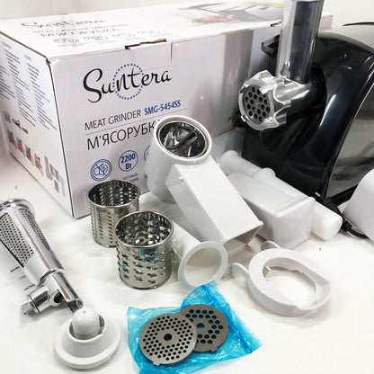 Мясорубка Suntera SMG-5454SS, Кухонная мясорубка, Мясорубка электрическая металл, Мясорубка-соковижималка