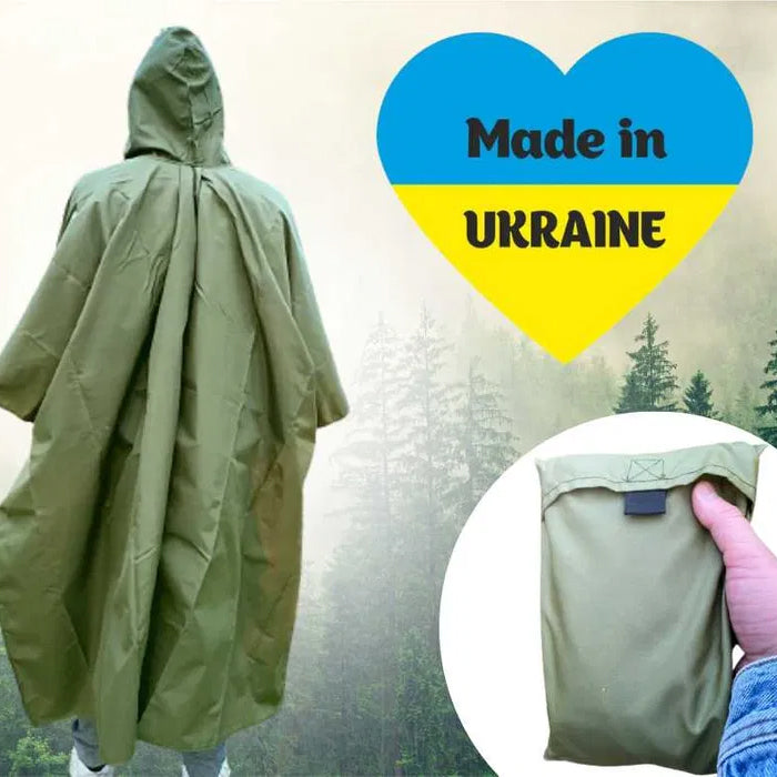 Дождевик пончо олива, Пончо ЗСУ, Пончо водонепроницаемое, Тактический дождевик пончо