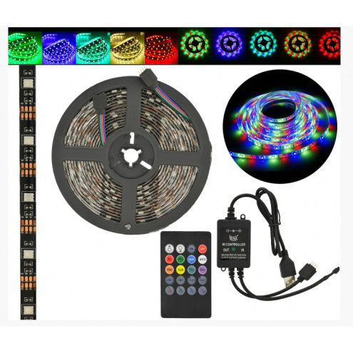 Светодиодная лента SMD 5050 RGB LED 2 м IP65 с пультом и блоком питания USB, 2м, Лента светодиодная 5050