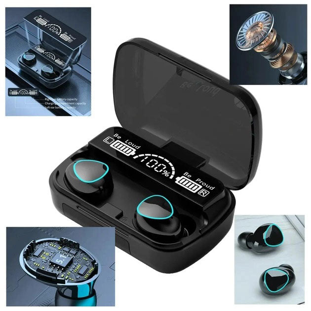 Беспроводные наушники M10 с микрофоном и док станцией-кейсом, беспроводные bluetooth наушники-гарнитура