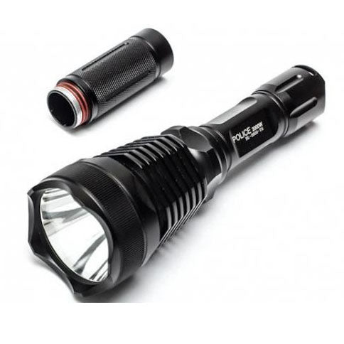 Фонарь тактический Police Q2800-T6 18650 х 2, заряжается от сети 220В и авто ЗУ 12В, выносная кнопка