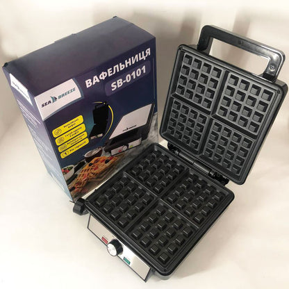 Электровафельница для бельгийских вафель SeaBreeze SB-0101 1200 Вт, Качественная вафельница для вафель