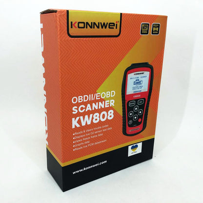 Автомобильный диагностический сканер Konnwei KW808 OBD II/EOBD, Автотестер универсальный Адаптер