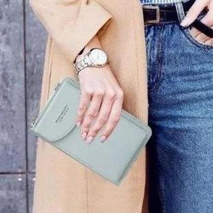 Кошелек-клатч из эко-кожи Baellerry Forever N8591, практичный маленький женский кошелек. Цвет: серый