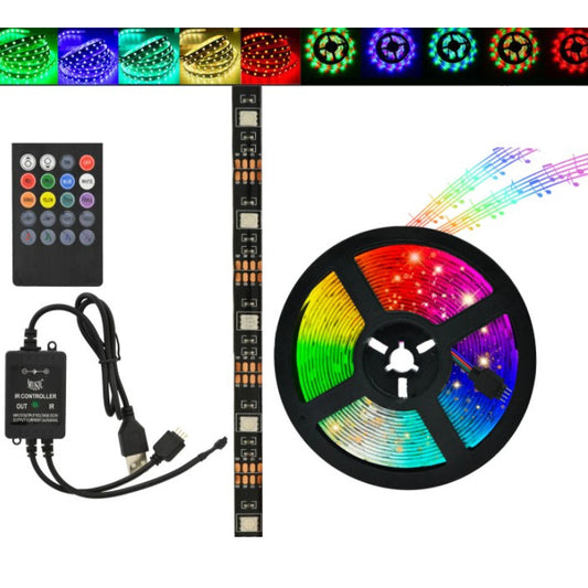 Светодиодная лента SMD 5050 RGB LED 2 м IP65 с пультом и блоком питания USB, 2м, Лента светодиодная 5050