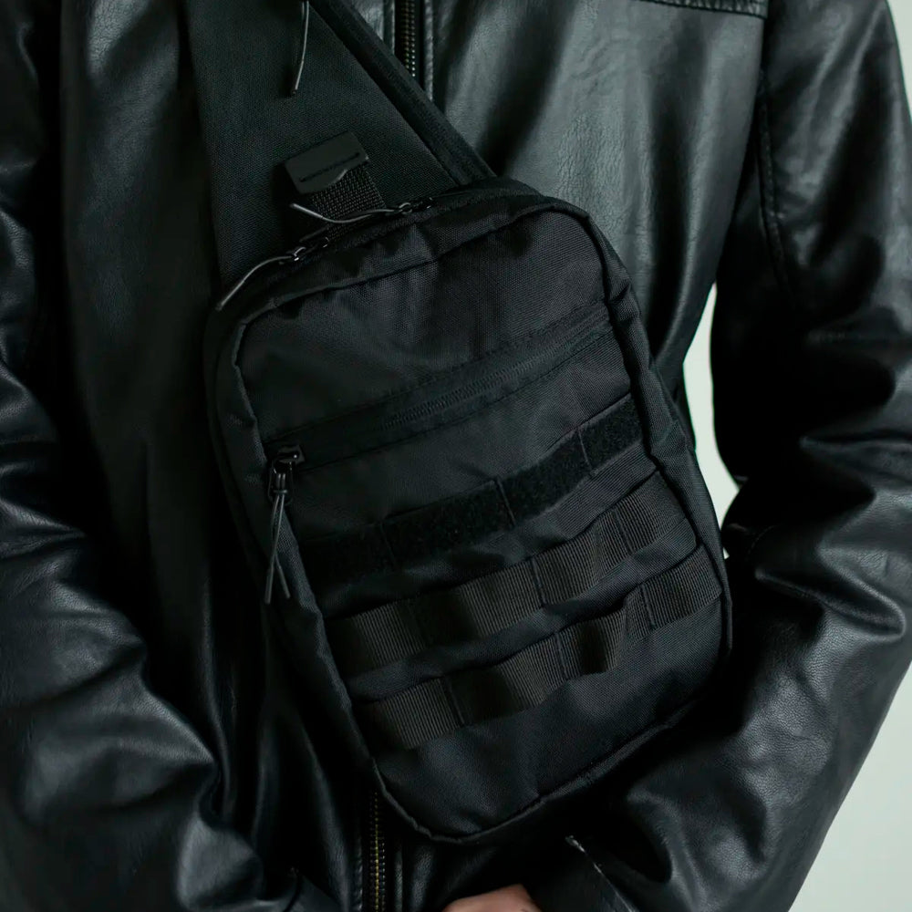 Тактична сумка кобура, чоловічий месенджер із чорної кордури, слінг, Чоловіча сумка кроссбоді, Сумка для міста