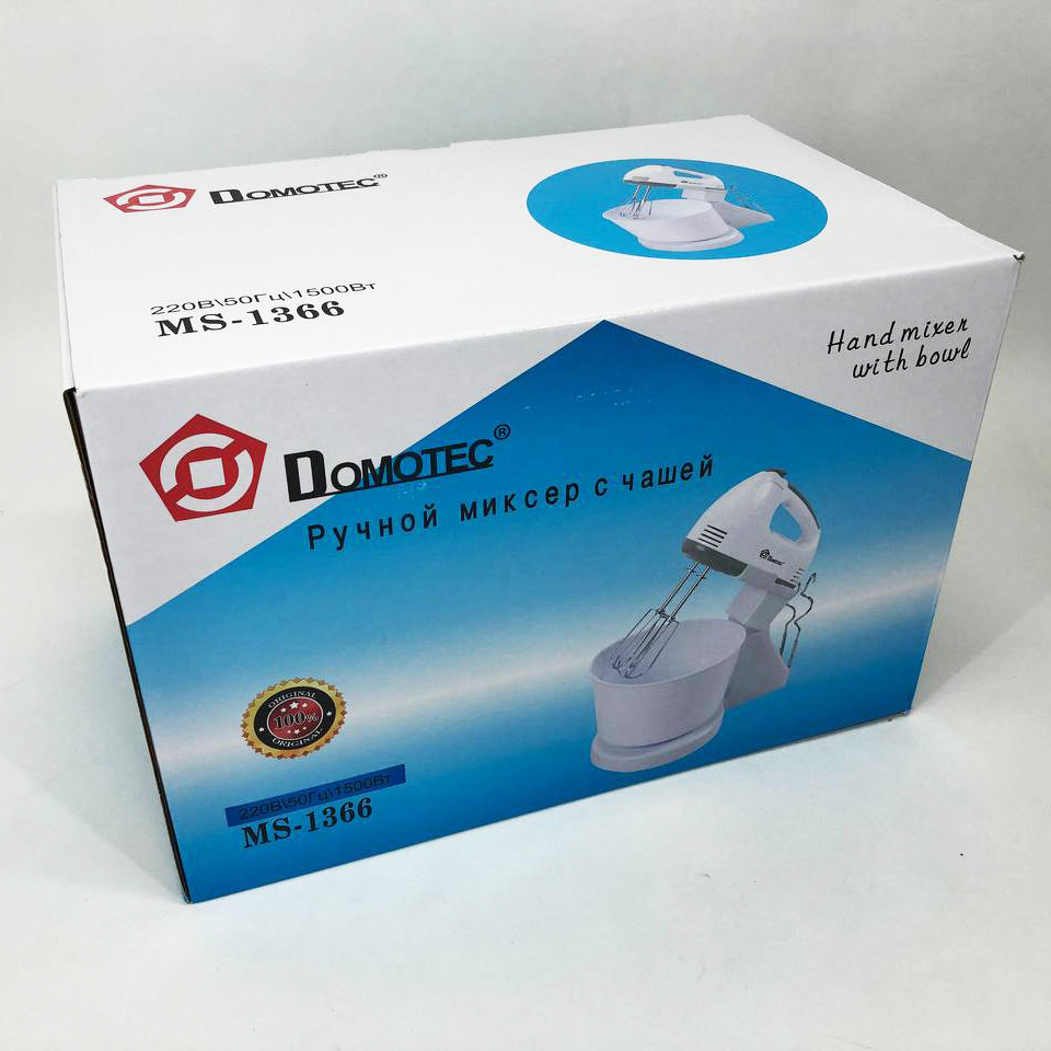 Міксер побутовий 7 швидкостей із чашею 2 л Domotec MS-1366, міксер кухонний стаціонарний, кухонний тістоміс