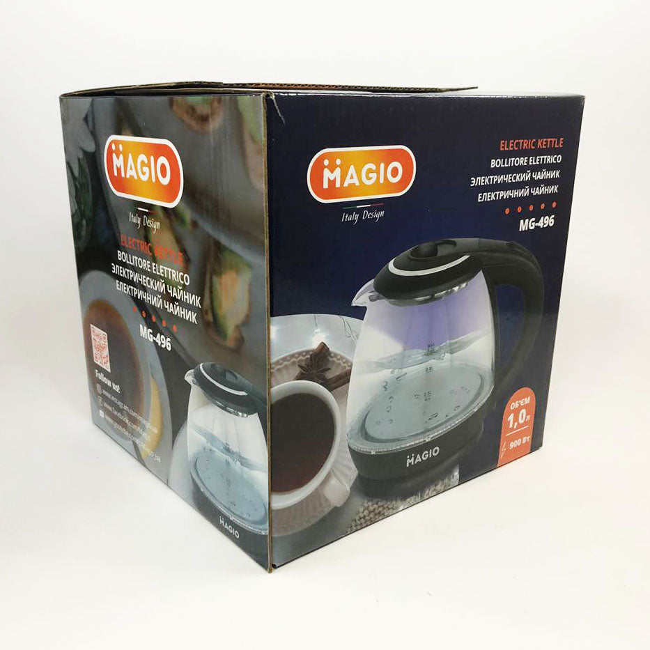 Электрочайник Magio MG-496 1 л 900 Вт, Качественный электрический чайник для дома, Красивый электрочайник