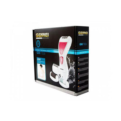 Эпилятор Gemei GM-7006 4в1 - Профеcсиональный беспроводной эпилятор бритва с насадками триммер + пемза