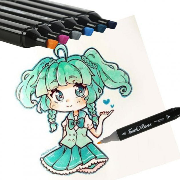 Двусторонние маркеры touch, двусторонние маркеры 80 шт, Професиональные маркеры для графики и живописи