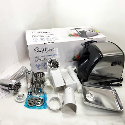 Мясорубка Suntera SMG-5454SS, Кухонная мясорубка, Мясорубка электрическая металл, Мясорубка-соковижималка