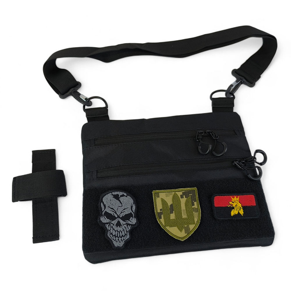 Черная мужская сумка тактическая нагрудная, Тактический универсальный рюкзак, Мужская сумка рюкзак слинг