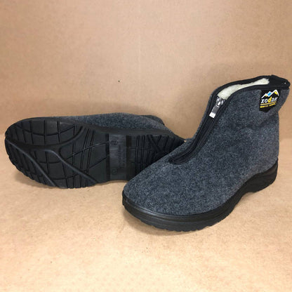 Черевики чоловічі утеплені на застібці 41 розмір, повстяні бурки, домашні чоловічі валянки. Колір: сірий