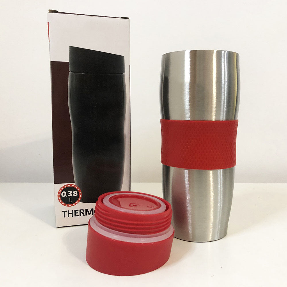 Термокружка UNIQUE UN-1072 0.38 л, Термос из нержавейки металлический, Термосы для фитнеса. Цвет: красный