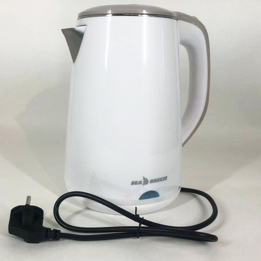 Электрочайник SeaBreeze SB-010 / 1,8 Л / Металлический, чайник дисковый, электронный чайник