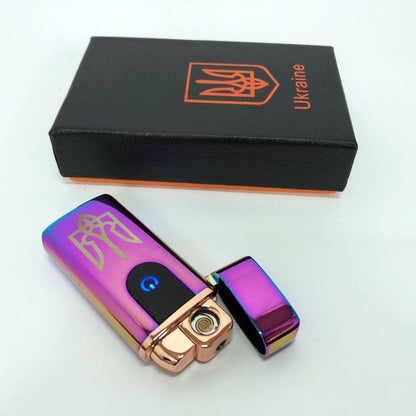 Электрическая и газовая зажигалка Украина, аккумуляторная зажигалка спиральная HL-431. Цвет: хамелеон