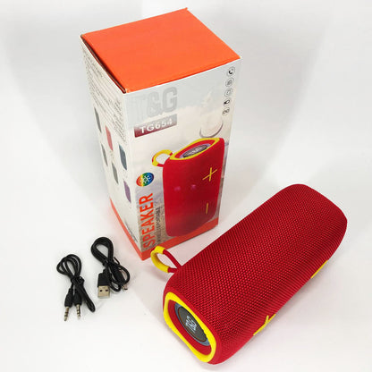 Портативная Bluetooth колонка TG654 8W с подсветкой, блютуз колонка для улицы. Цвет: красный