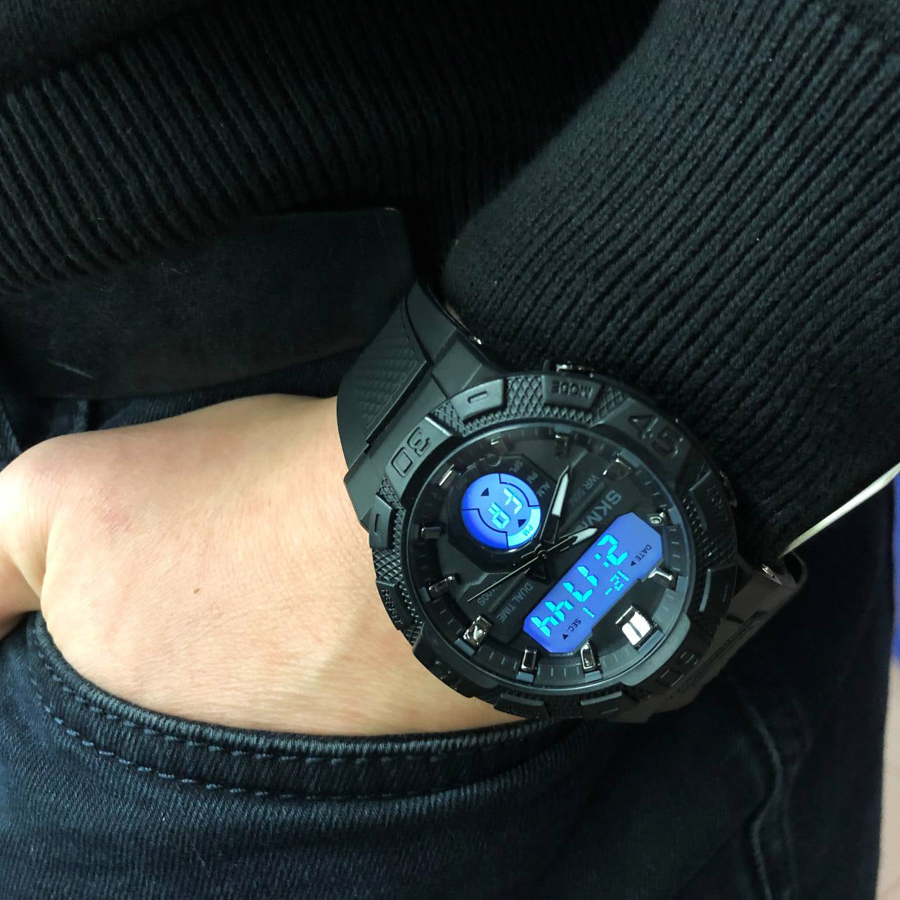 Часы наручные мужские SKMEI 1881BKWT, часы армейские оригинал, наручные часы для военных