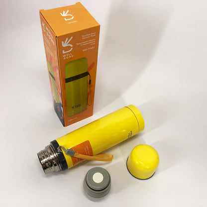 Термос вакуумный Well Done WD-7145Y 500 мл, Хороший небольшой термос для питьевой воды. Цвет: желтый