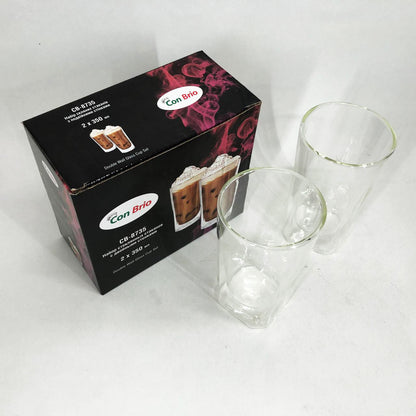 Набір склянок із подвійним дном Con Brio CB-8735-2 350 мл 2 шт, прозорі чашки з подвійними стінками