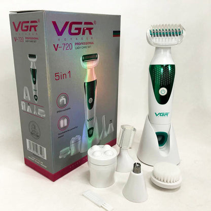Набор VGR V-720 5 в 1 для ухода, триммер для носа, бровей, тела, устройство для чистки лица, массажер