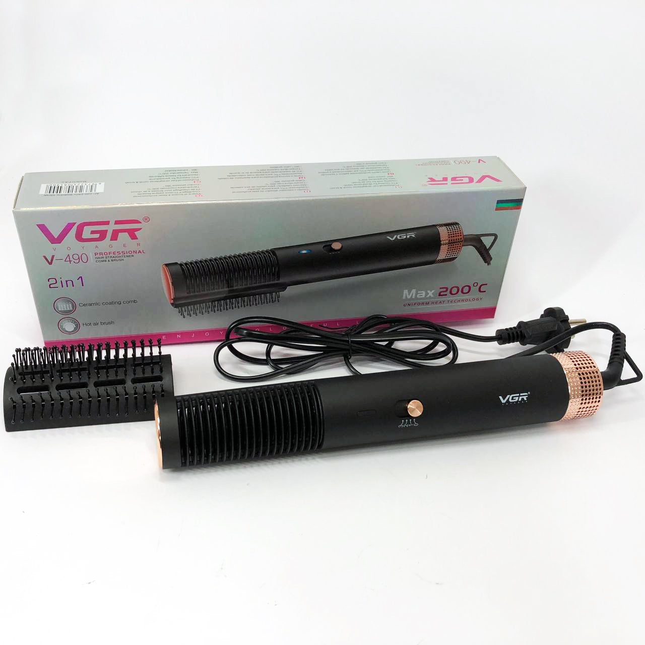 Фен щетка для волос VGR V-490 Стайлер, воздушный стайлер для волос, Фен для дома, Профессиональный фен