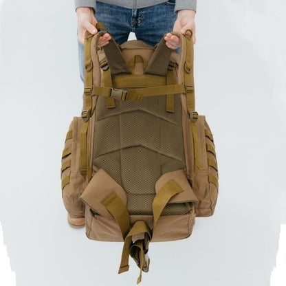 Армейский рюкзак тактический 70 л  + Подсумок  Водонепроницаемый туристический рюкзак. Цвет: койот