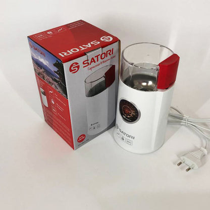 Электрическая кофемолка SATORI SG-1802-RD, электрическая кофемолка для турки роторная. Цвет: белый