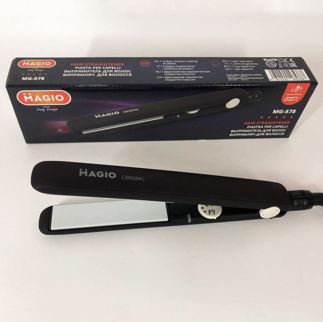 Щипцы выпрямитель для волос 45Вт керамика , регулировка t. MAGIO МG-578, Стайлер для укладки