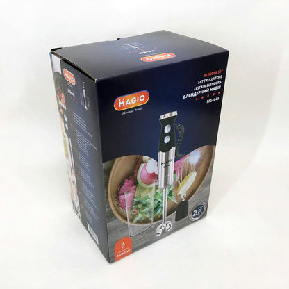 Блендер погружной 3в1 Magio MG-645 1200 Вт, миксер блендер ручной, блендер для молочных коктейлей