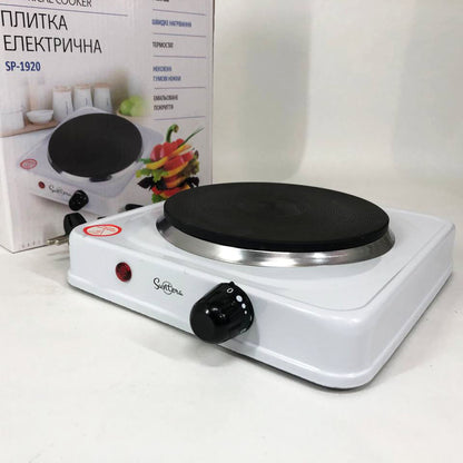 Плита электрическая Suntera SP-1920, электроплита настольная одноконфорочная. Цвет: белый
