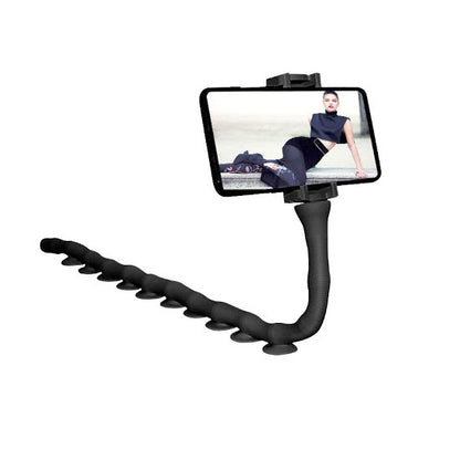 Гибкий держатель для телефона с присосками универсальный Cute Worm Lazy Holder. Цвет: черный