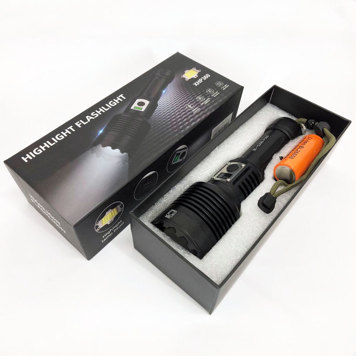 Фонарик Bailong BL-G200-P360, 5 режимов, Zoom, алюминиевый корпус, режим павербанка, фонарь ручной мощный