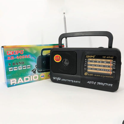 Радіоприймач Kipo KB-409AC потужний радіо FM c usb живлення від батарейки R20 або від мережі Чорний