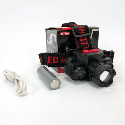 Фонарь налобный Bailong BL-1805 COB XPE аккумуляторный, фонарь на голову для рыбалки, надежный налобный