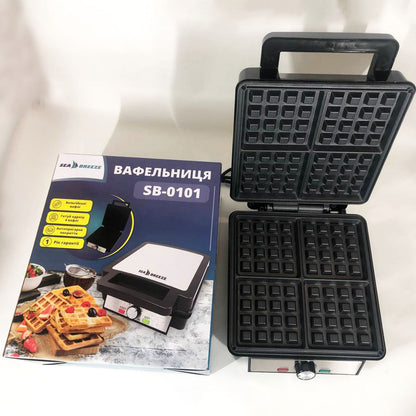 Электровафельница для бельгийских вафель SeaBreeze SB-0101 1200 Вт, Качественная вафельница для вафель