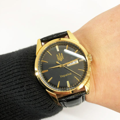 Часы наручные мужские SKMEI 3709/9073GDBK-B, Красивые мужские часы наручные кварцевые