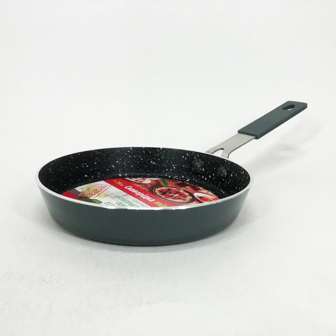 Антипригарная сковорода Con Brio CB-1414, 14см, Мини, Eco Granite, сковорода для дома. Цвет: серый